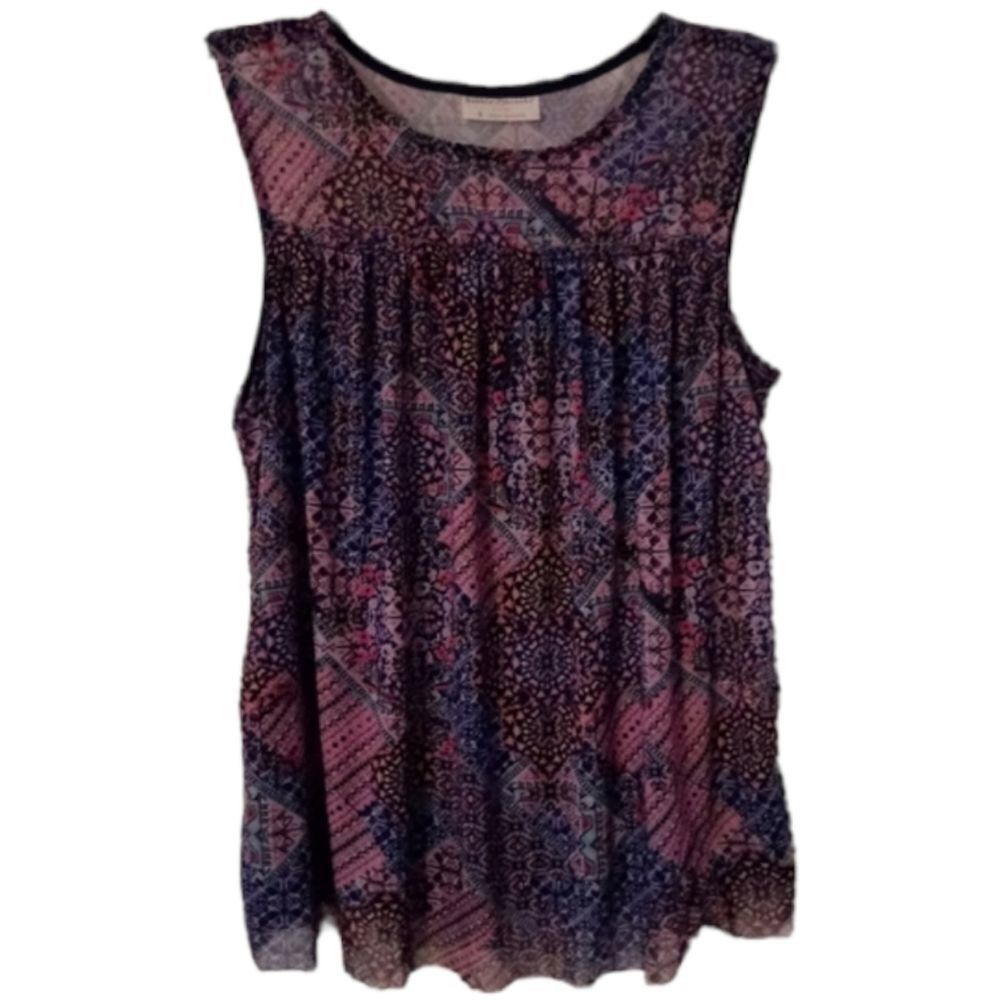 Bobbie Brooks Sleeveless Patchwork Boho Top